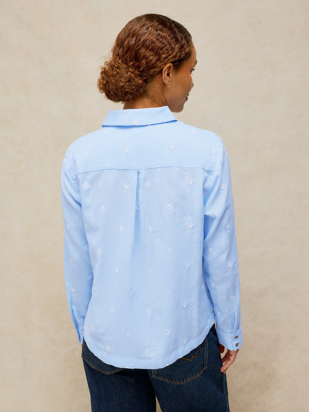 Chemise brodée à boutons Libby - À manches longues