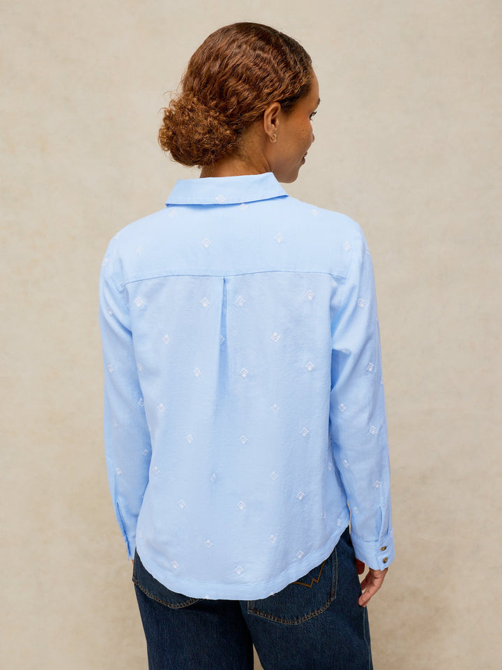 Chemise brodée à boutons Libby - À manches longues