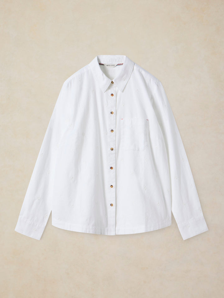 Chemise brodée à boutons Liddy - À manches longues
