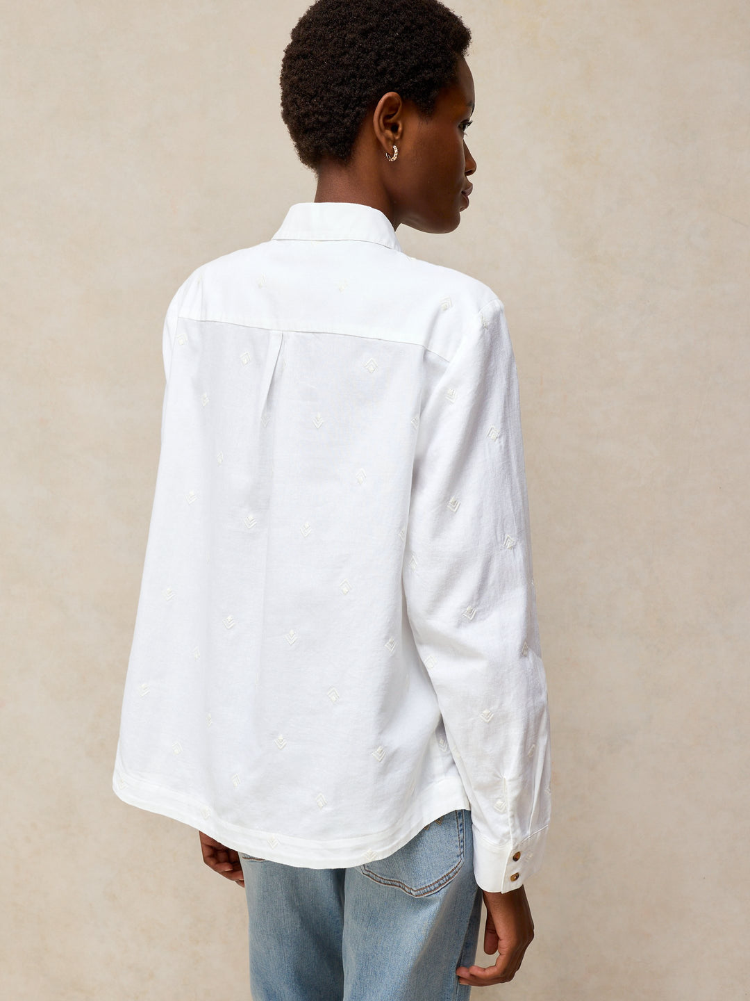 Chemise brodée à boutons Libby - À manches longues
