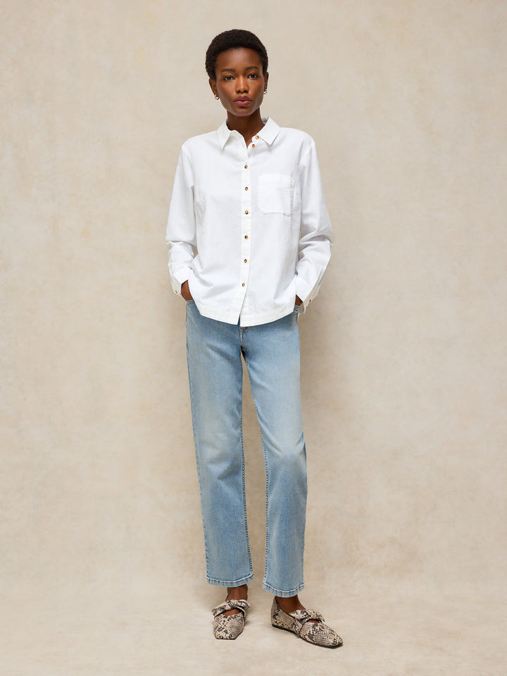 Chemise brodée à boutons Libby - À manches longues