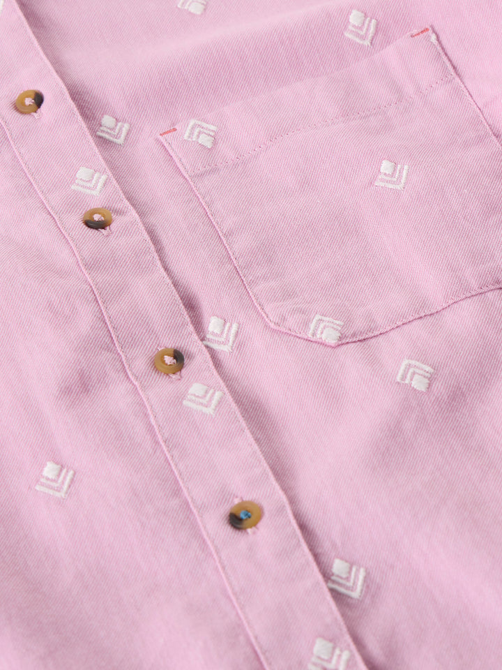 Chemise brodée à boutons Liddy - À manches longues
