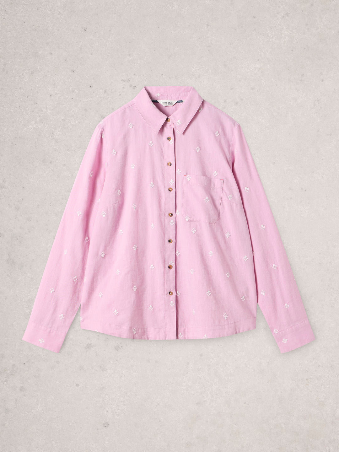 Chemise brodée à boutons Liddy - À manches longues