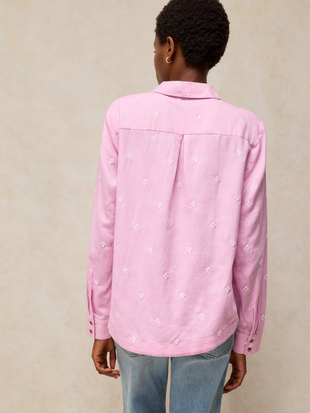 Chemise brodée à boutons Libby - À manches longues