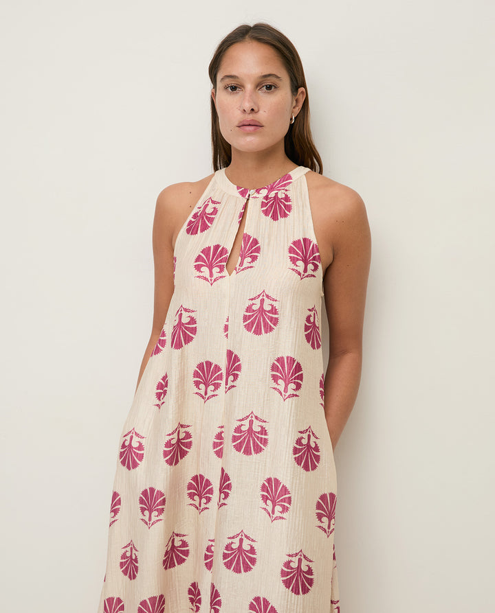 Robe longue à col licou - En mélange de lyocell