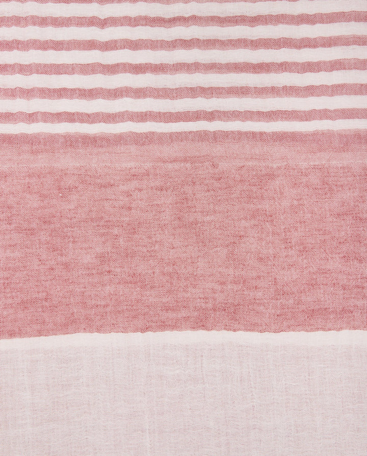 Foulard à rayures en coton et lin - Un accessoire léger au tissage naturel