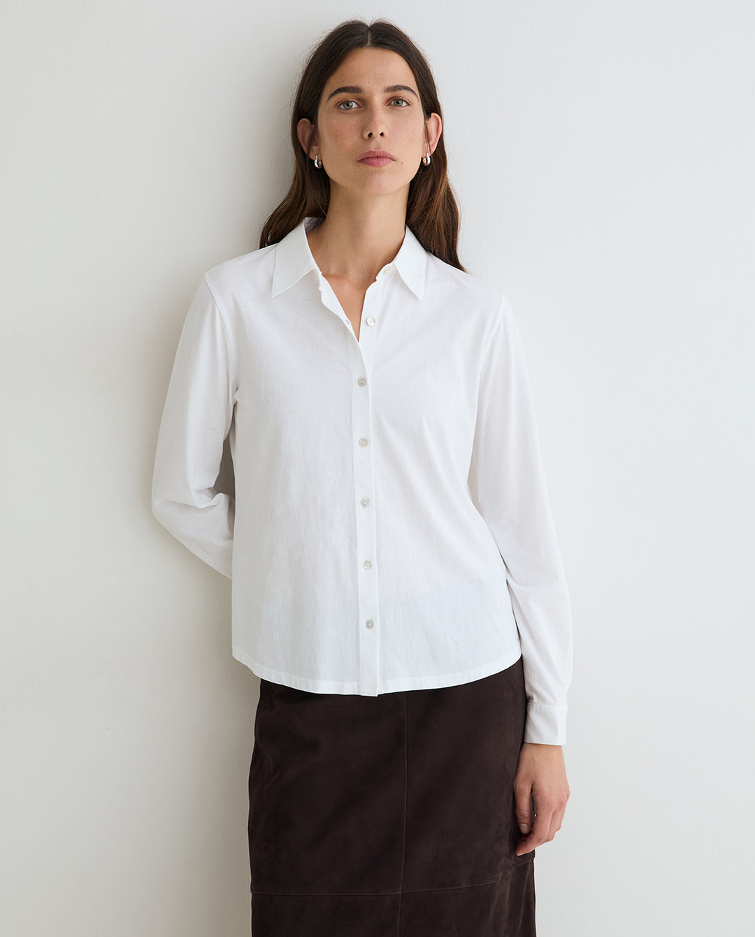 Chemise classique à manches longues - En pur coton