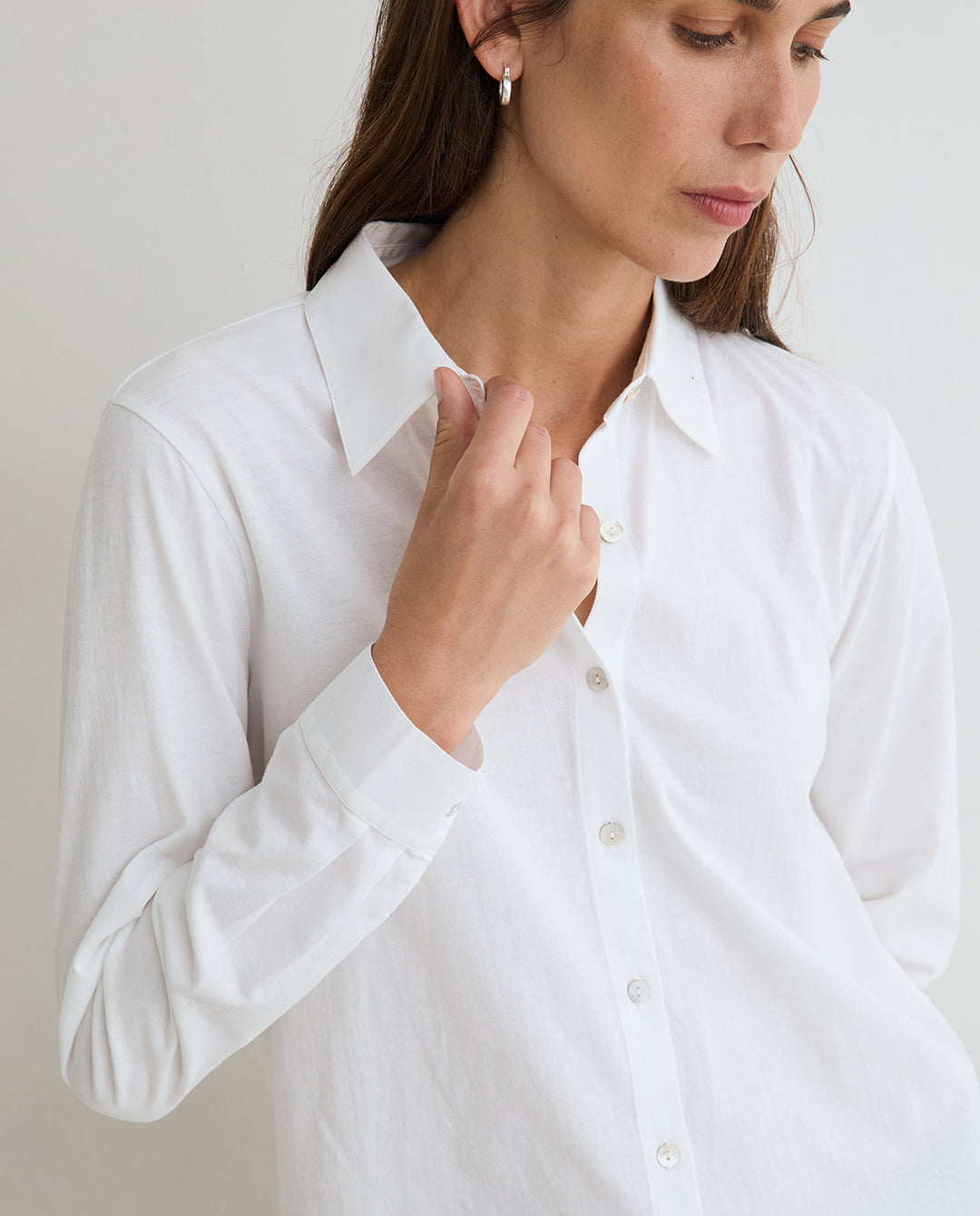 Chemise classique à manches longues - En pur coton