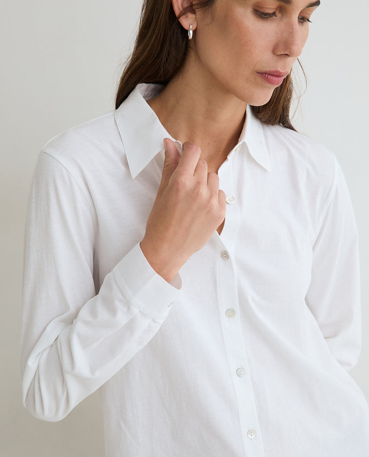 Chemise classique à manches longues - En pur coton