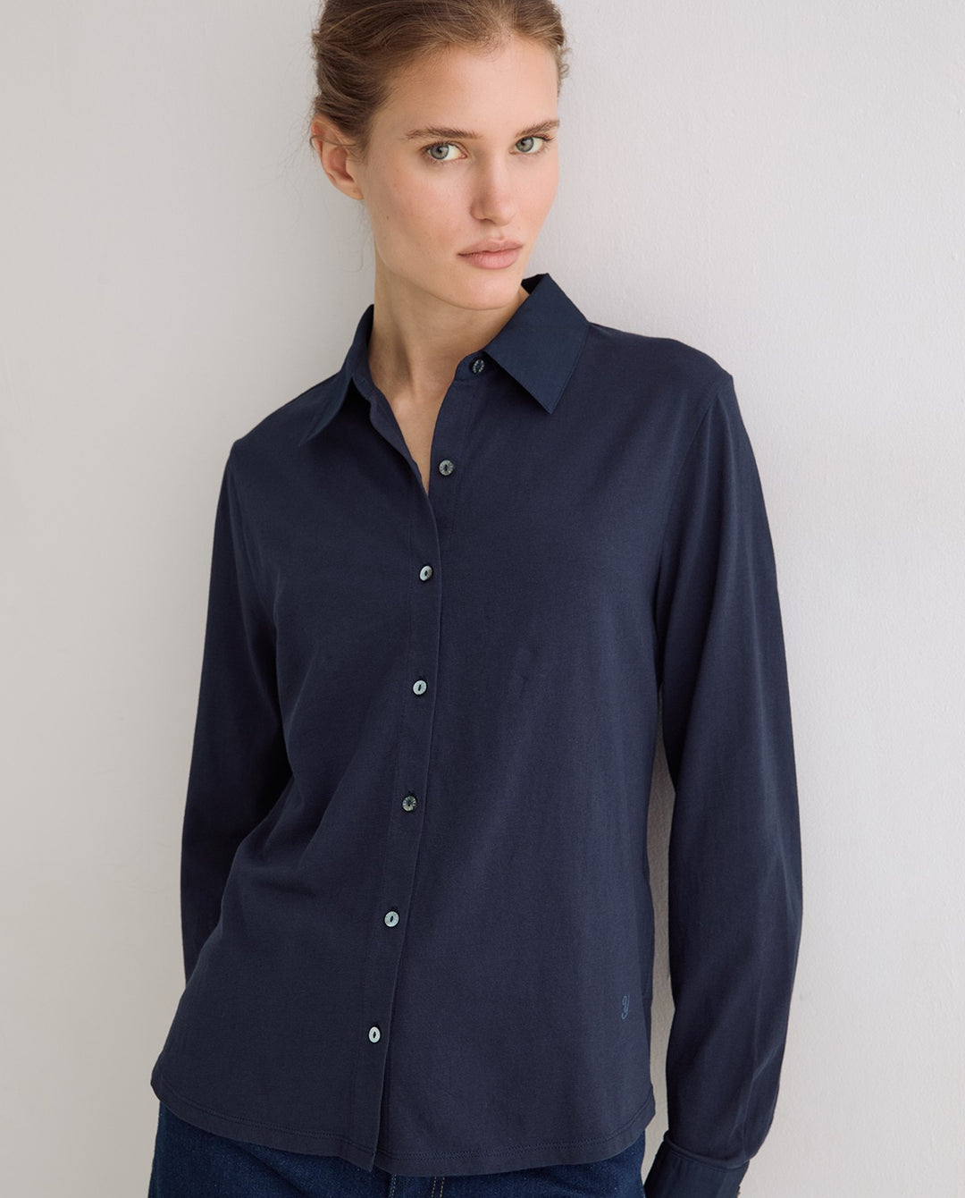 Chemise classique à manches longues - En pur coton