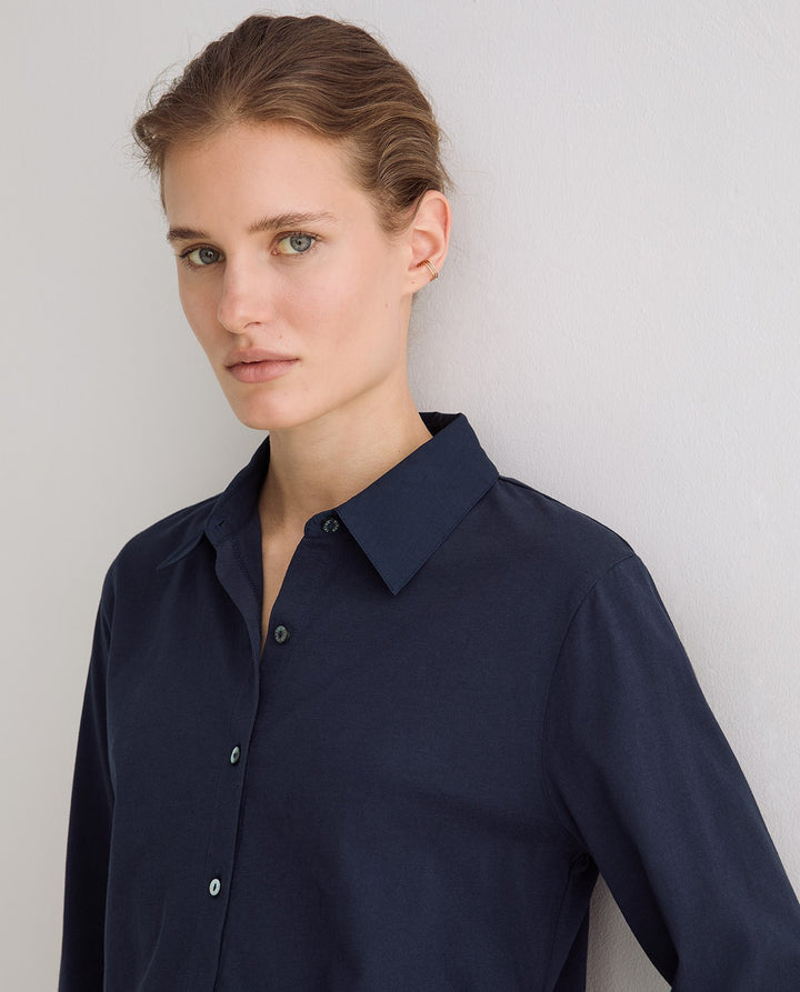 Chemise classique à manches longues - En pur coton