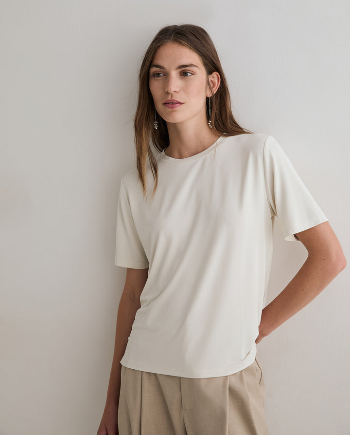 T-shirt à manches courtes en modal extensible - Design épuré