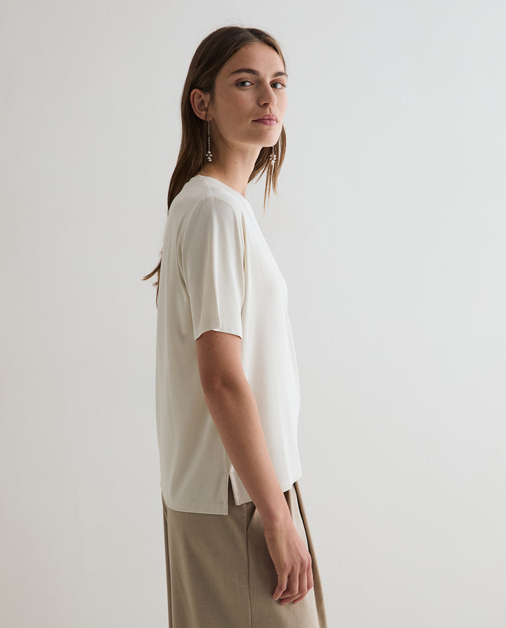 T-shirt à manches courtes en modal extensible - Design épuré