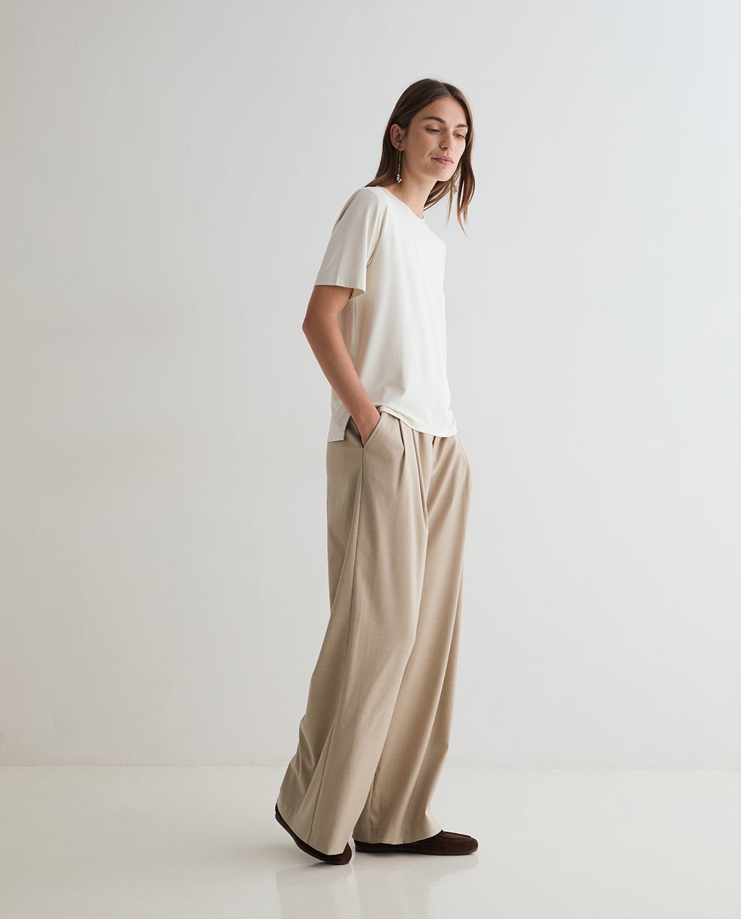 T-shirt à manches courtes en modal extensible - Design épuré