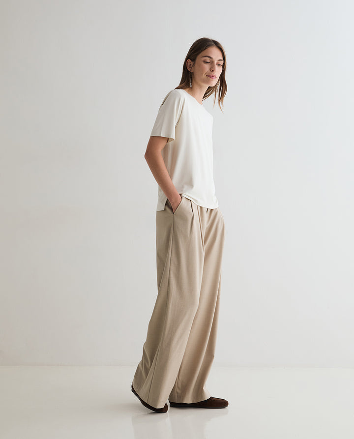 T-shirt à manches courtes en modal extensible - Design épuré