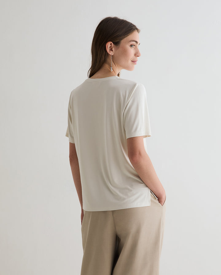 T-shirt à manches courtes en modal extensible - Design épuré