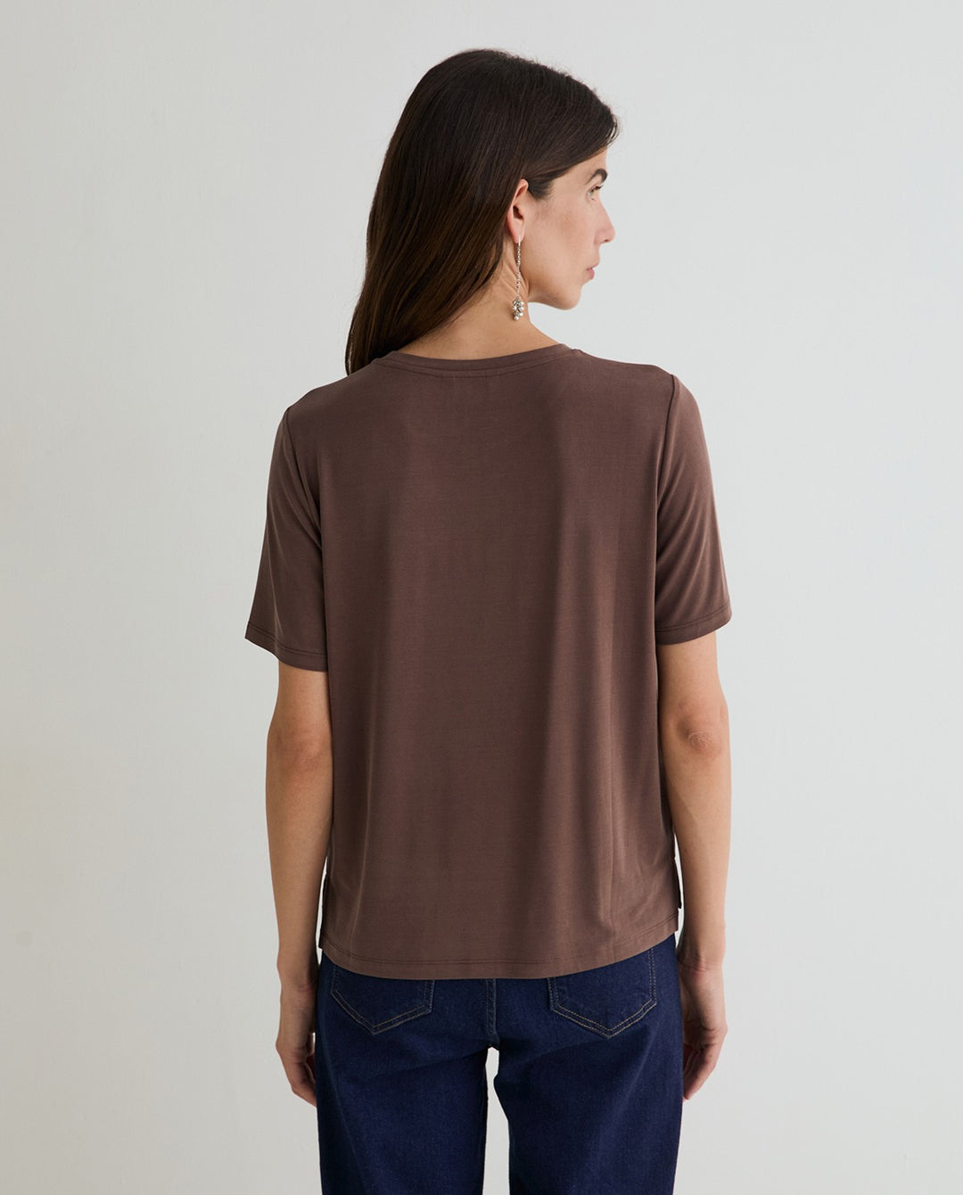 T-shirt à manches courtes en modal extensible - Design épuré