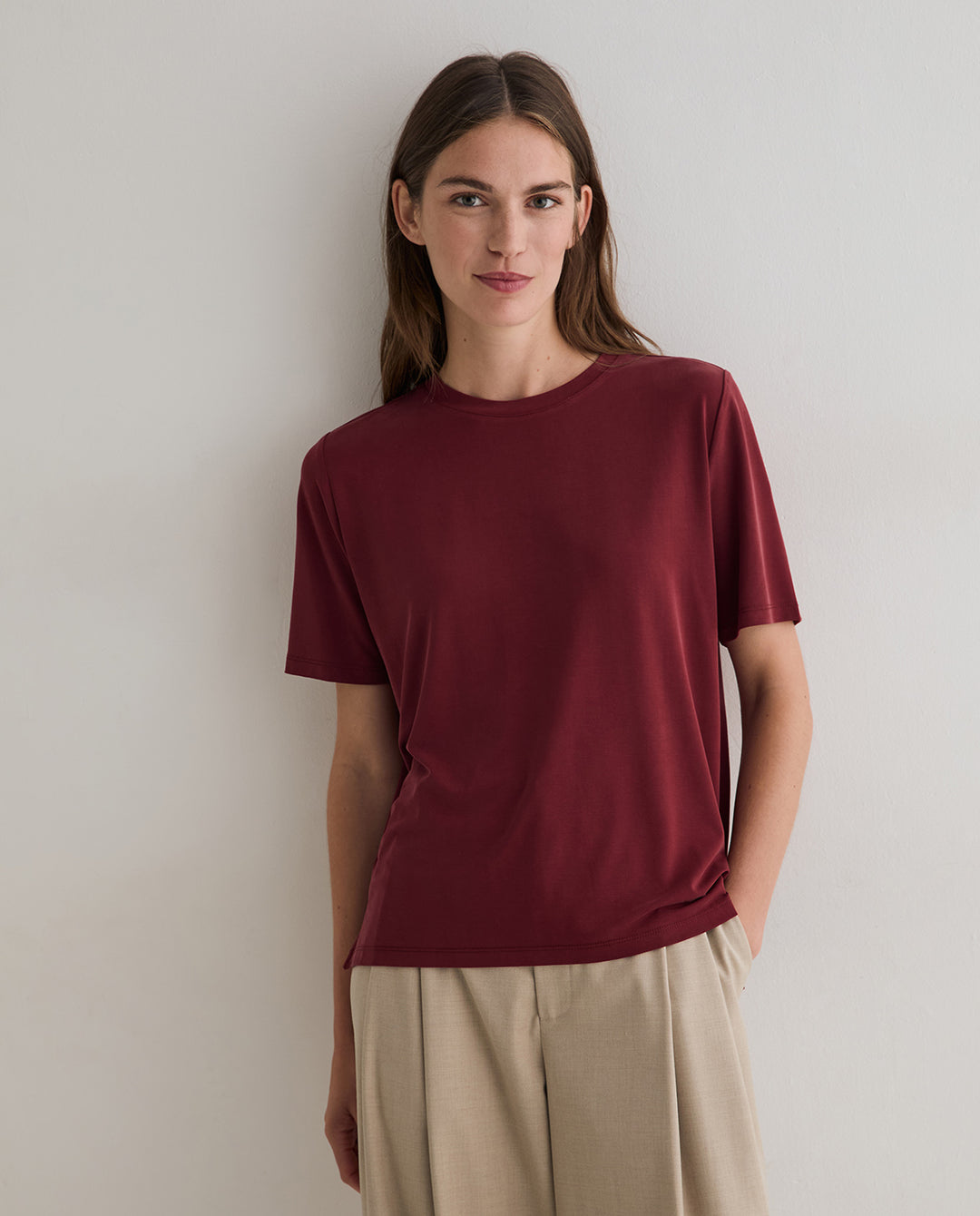 T-shirt à manches courtes en modal extensible - Design épuré