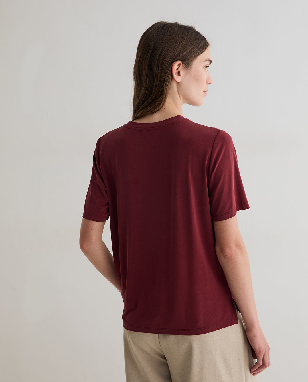 T-shirt à manches courtes en modal extensible - Design épuré