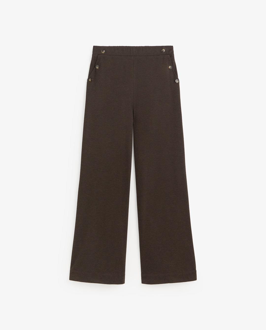 Pantalon à jambes larges - Taille haute et enrichi de soie et laine
