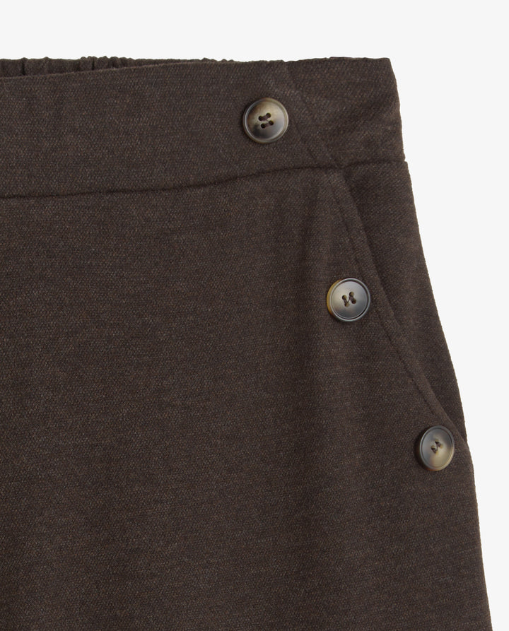 Pantalon à jambes larges - Taille haute et enrichi de soie et laine