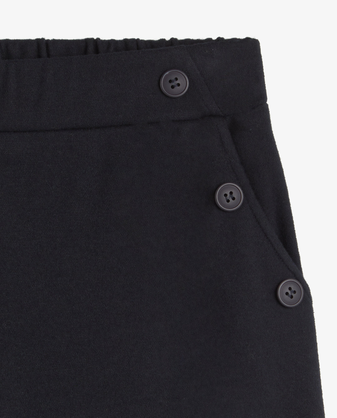 Pantalon à jambes larges - Taille haute et enrichi de soie et laine
