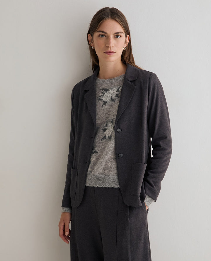 Blazer à col à revers traditionnel - Coupe droite ajustée
