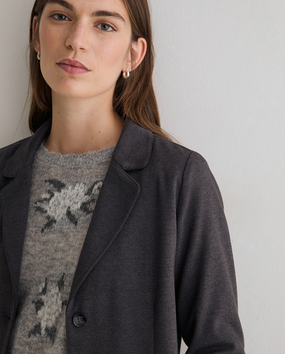 Blazer à col à revers traditionnel - Coupe droite ajustée