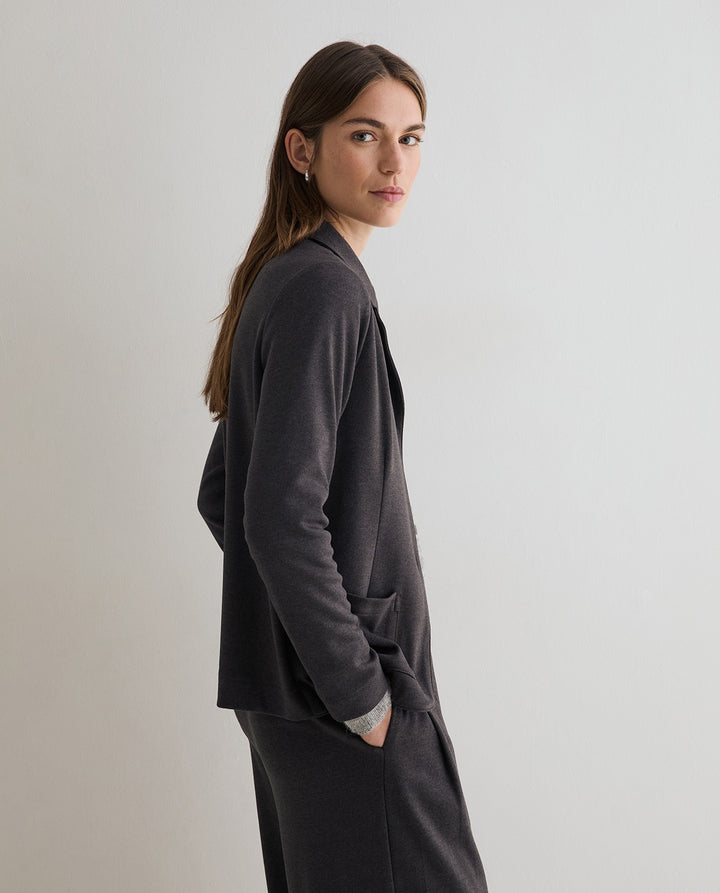 Blazer à col à revers traditionnel - Coupe droite ajustée