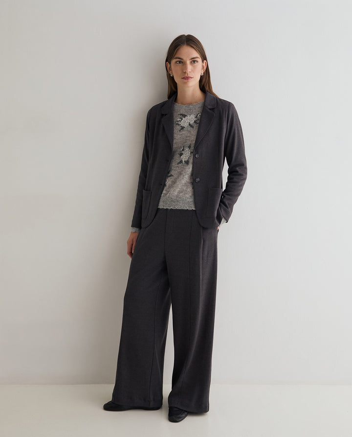 Blazer à col à revers traditionnel - Coupe droite ajustée