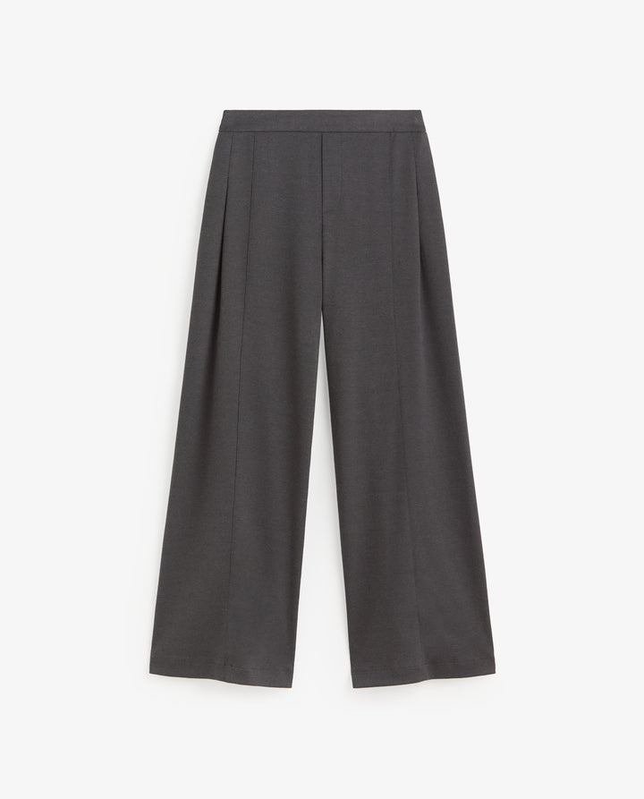 Pantalon à jambe large - Coutures structurantes en maille douce