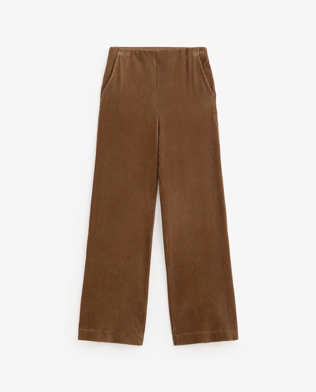Pantalon jambe large - En velours côtelé extensible