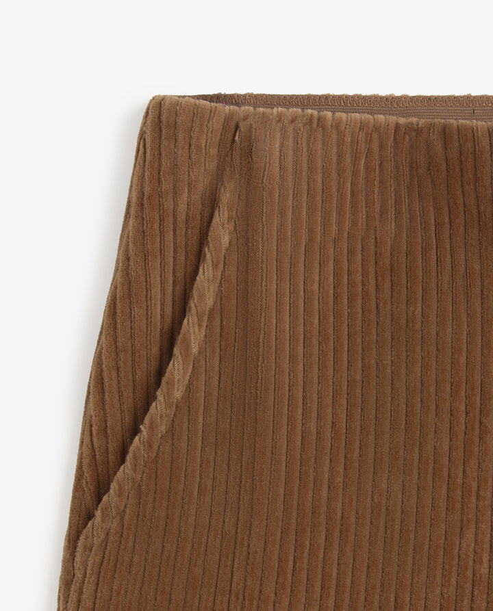 Pantalon jambe large - En velours côtelé extensible