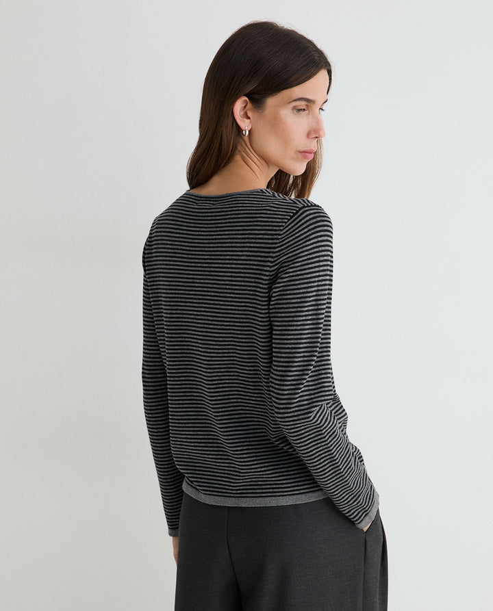 Tricot léger à rayures - 100% coton biologique