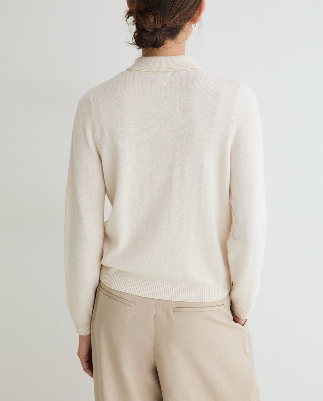 Cardigan à col polo - En tricot de laine et cachemire