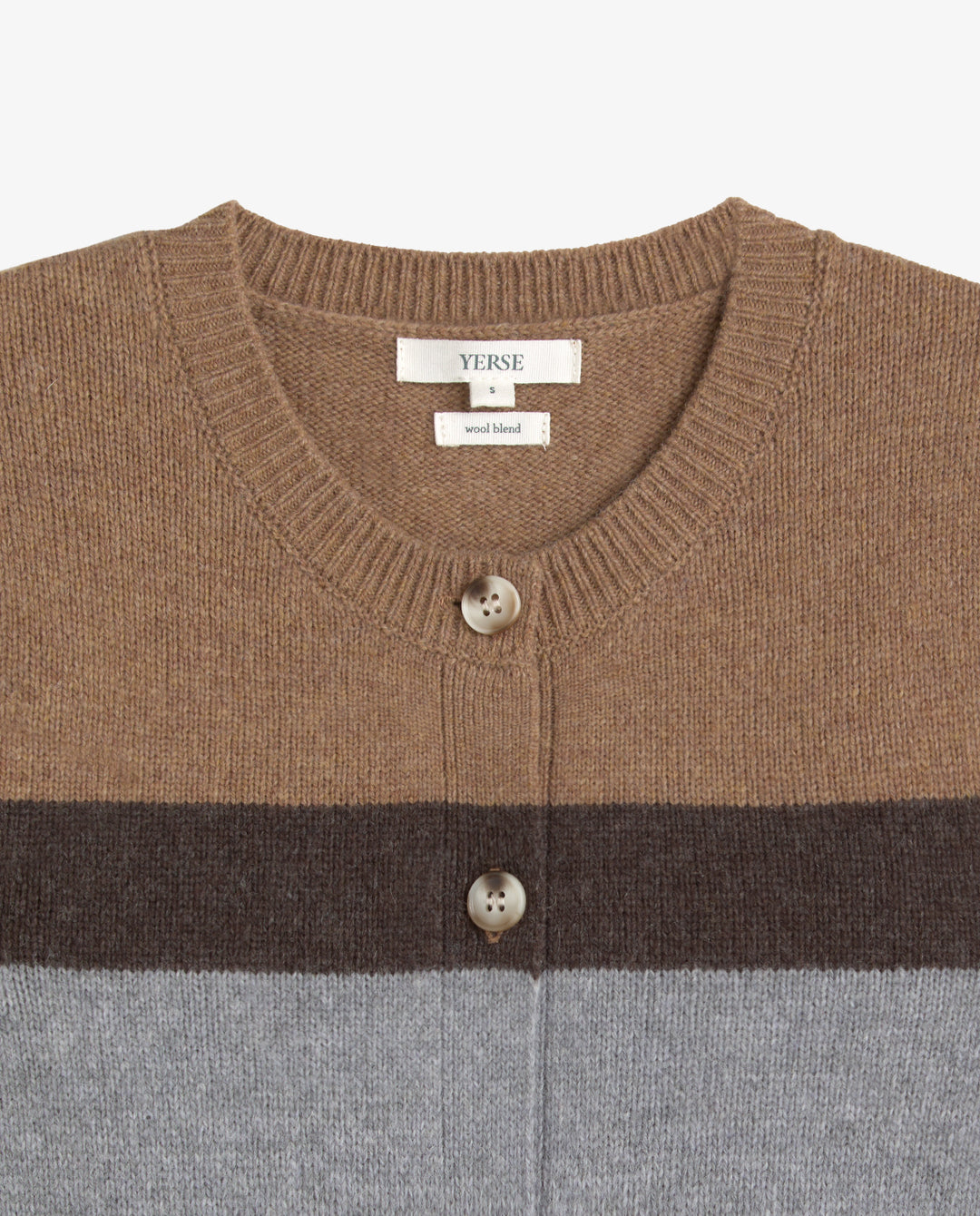 Gilet sans manches boutonné en laine certifiée - À rayures géométriques