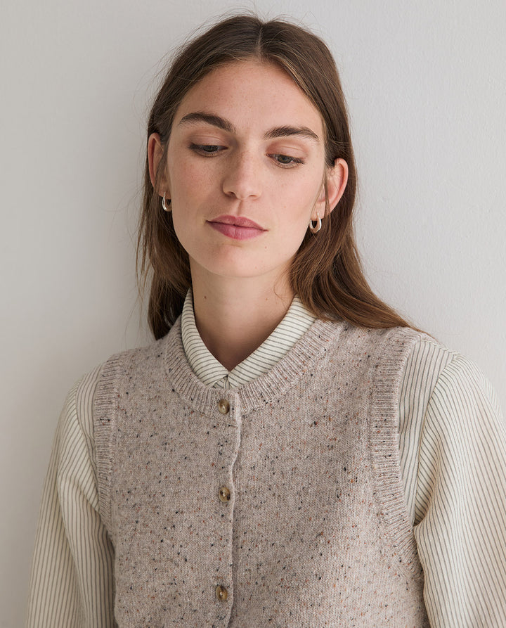 Gilet sans manches boutonné - En laine certifiée RWS et nylon recyclé