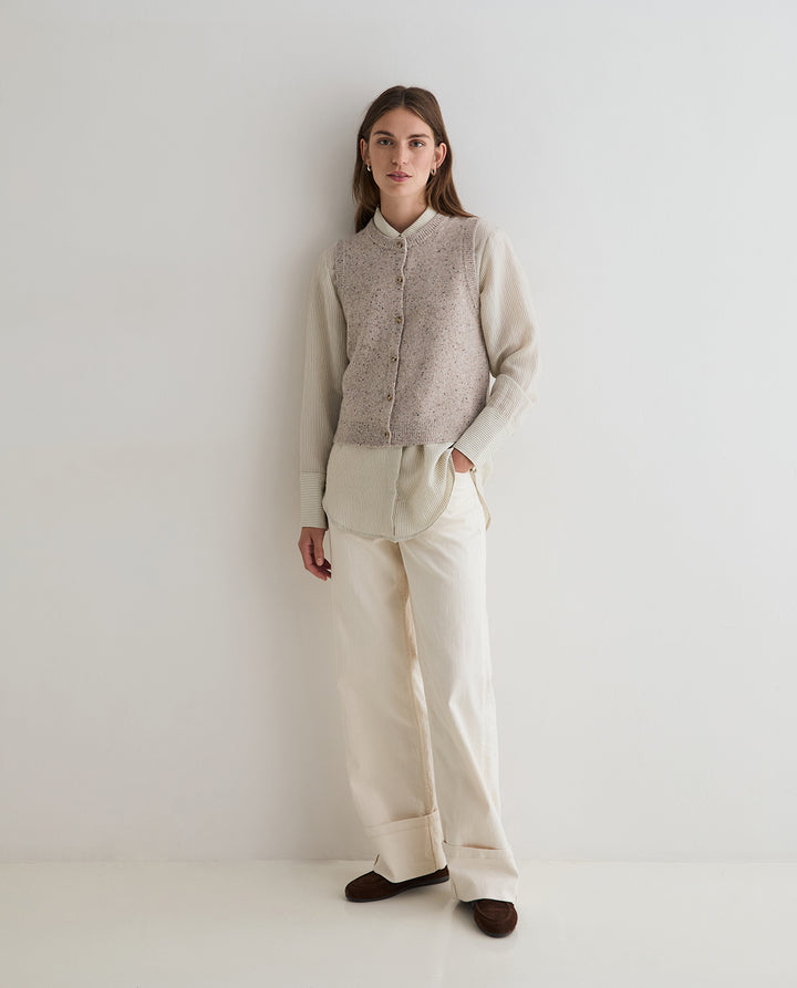 Gilet sans manches boutonné - En laine certifiée RWS et nylon recyclé