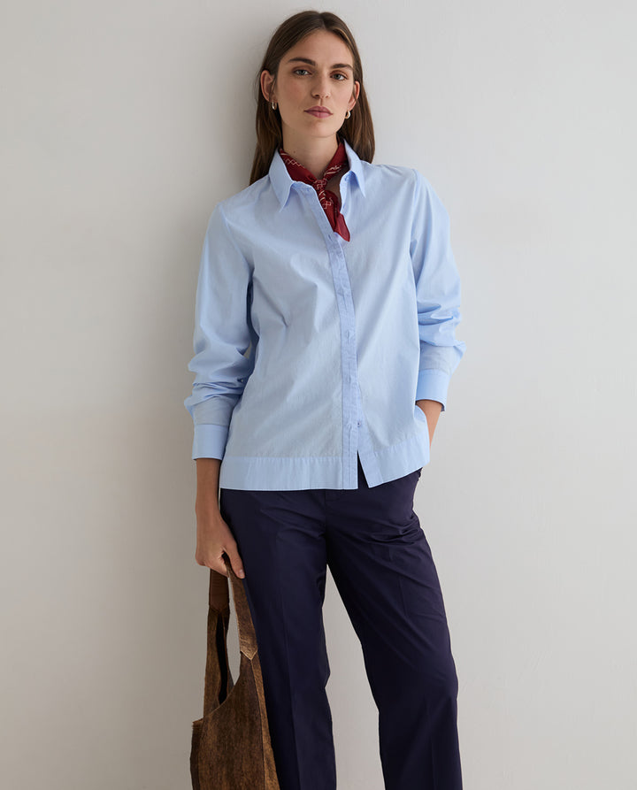Chemise droite à manches longues - 100% coton biologique