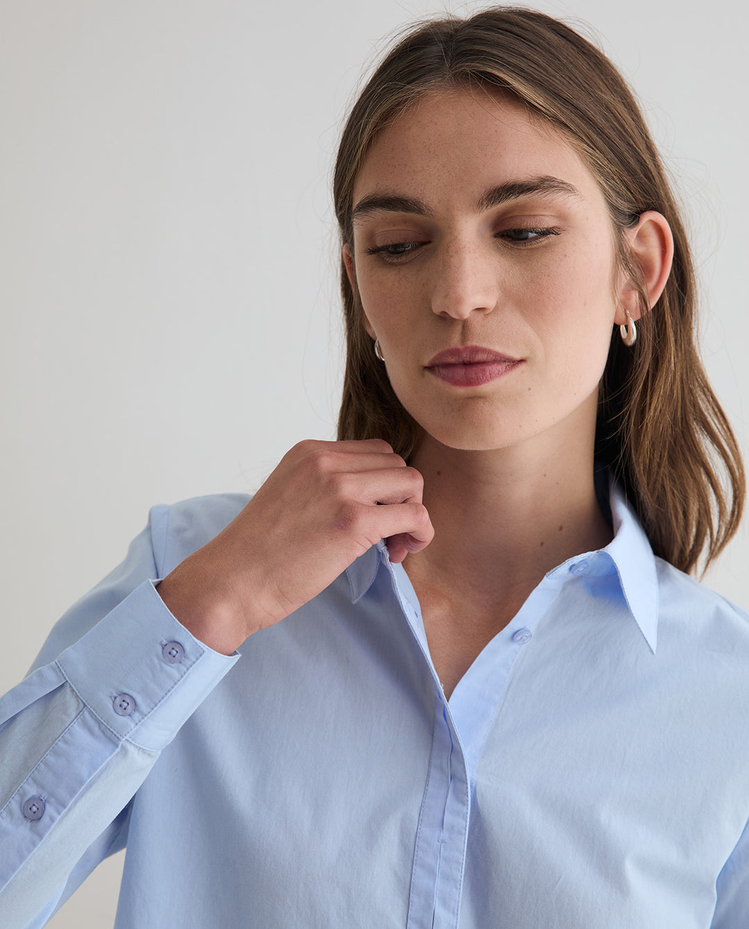 Chemise droite à manches longues - 100% coton biologique
