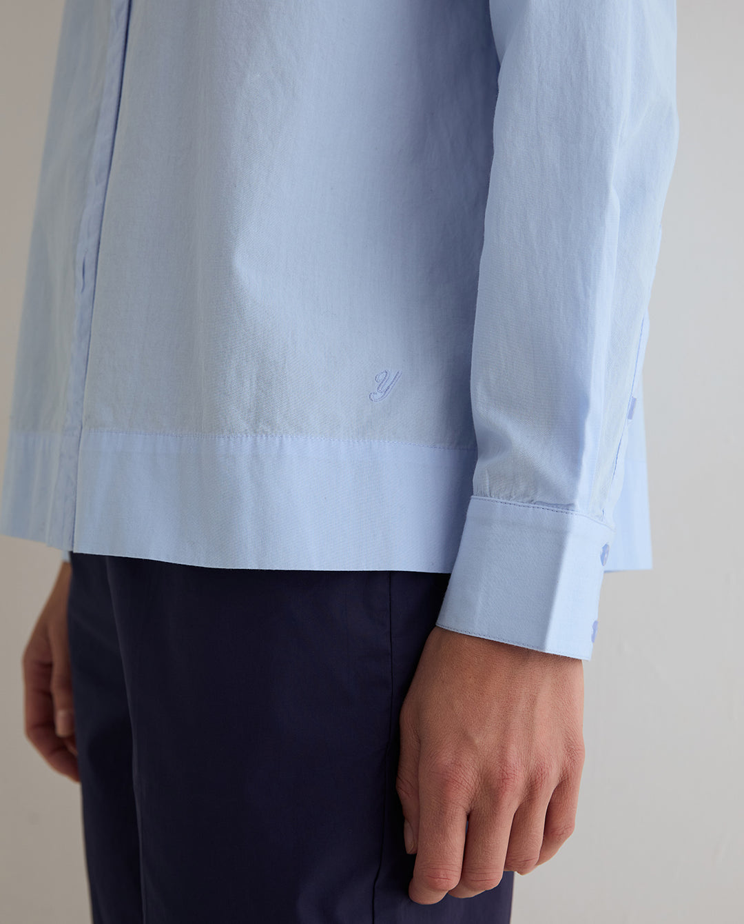 Chemise droite à manches longues - 100% coton biologique