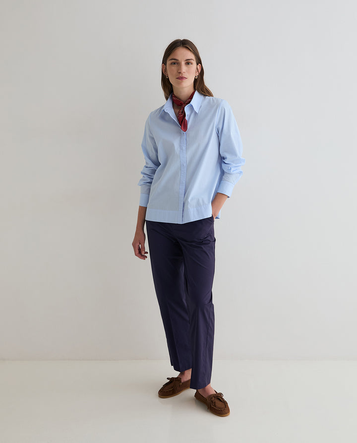 Chemise droite à manches longues - 100% coton biologique