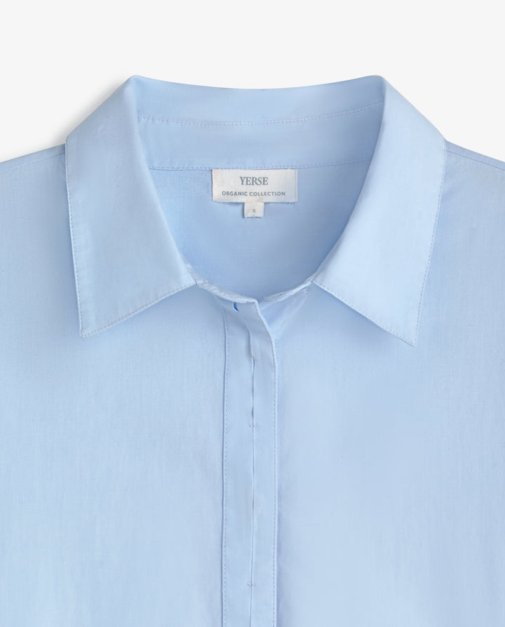 Chemise droite à manches longues - 100% coton biologique