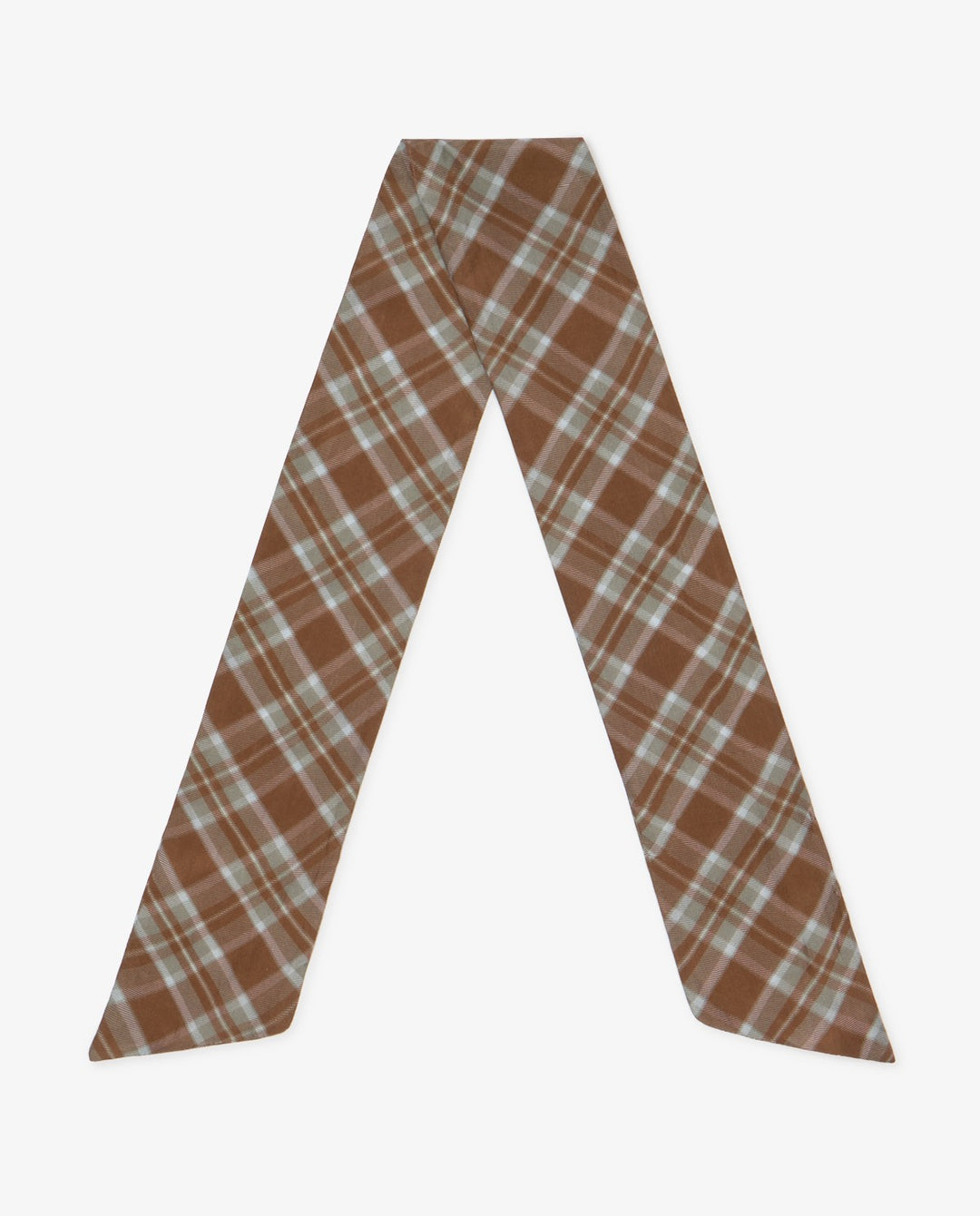 Foulard long 100% soie - À motif de carreaux