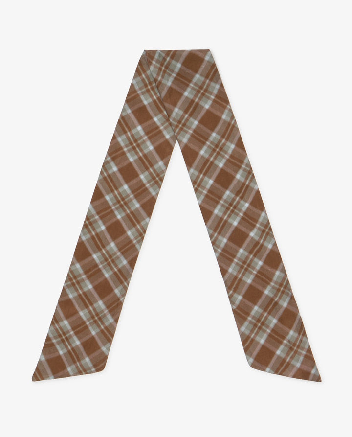 Foulard long 100% soie - À motif de carreaux