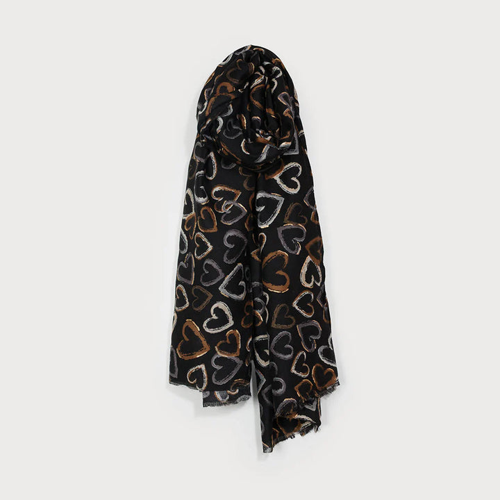 Foulard léger imprimé cœurs