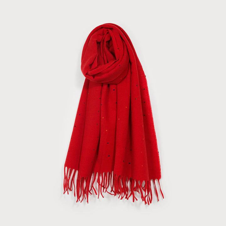 Foulard chaud à mini pois multicolores