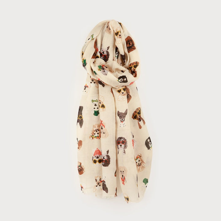 Foulard imprimé chiens ludiques - Accessoire au motif original