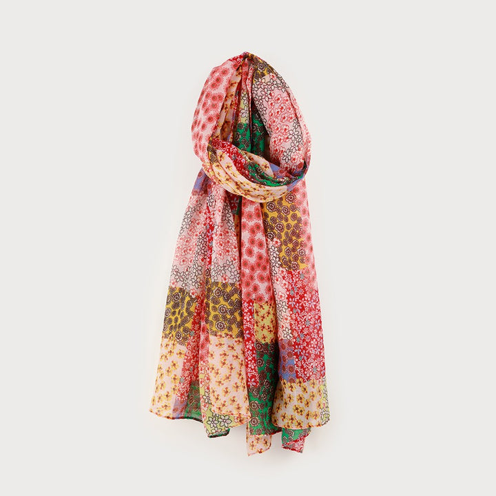 Foulard à motif floral - Accessoire polyvalent en tissu léger