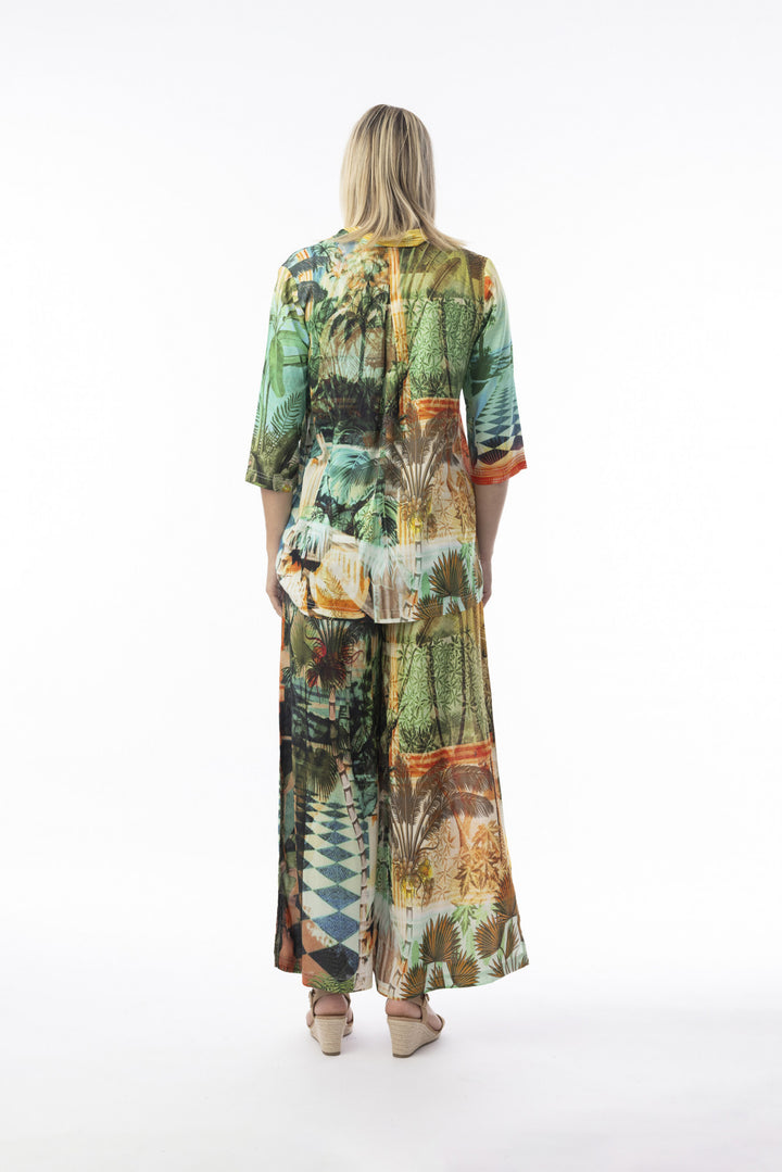 Blouse à imprimé tropical